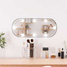 Oglindă de perete cu lumini led 20x50 cm oval sticlă