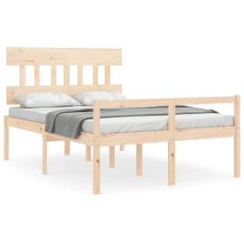 Cadru de pat cu tăblie, 120x200 cm, lemn masiv, 2 image