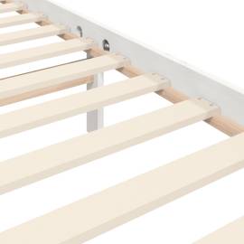 Cadru de pat cu tăblie 3ft, single, alb, lemn masiv, 10 image