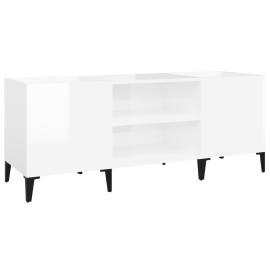 Dulapuri pentru discuri alb lucios 121x38x48 cm, lemn prelucrat, 2 image