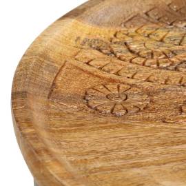 Măsuțe laterale rotunde, 2 buc., lemn masiv de mango și oțel, 7 image
