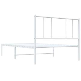 Cadru pat metalic cu tăblie, alb, 90x200 cm, 8 image