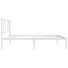 Cadru pat metalic cu tăblie, alb, 90x200 cm, 7 image