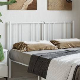 Tăblie de pat metalică, alb, 140 cm