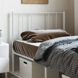 Tăblie de pat metalică, alb, 90 cm