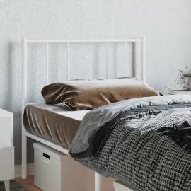 Tăblie de pat metalică, alb, 90 cm, 3 image