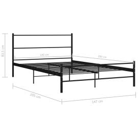 Cadru de pat, negru, 140 x 200 cm, metal, 7 image