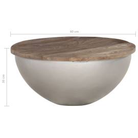 Măsuță de cafea în formă de bol Ø60 cm, lemn masiv mango, 5 image