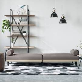 Canapea extensibilă cu cotiere, gri taupe, textil, 3 image