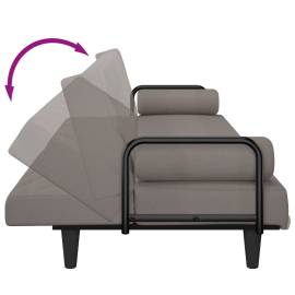 Canapea extensibilă cu cotiere, gri taupe, textil, 9 image