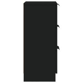 Servantă, negru, 30x30x70 cm, lemn prelucrat, 8 image