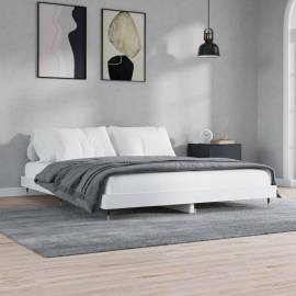 Cadru de pat alb 180x200 cm din lemn prelucrat, 3 image
