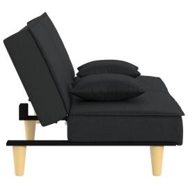 Canapea extensibilă, negru, material textil, 5 image