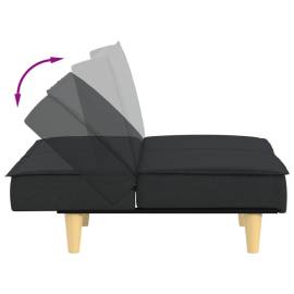 Canapea extensibilă, negru, material textil, 9 image