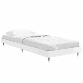 Cadru de pat, alb extralucios, 75x190 cm, lemn prelucrat, 4 image