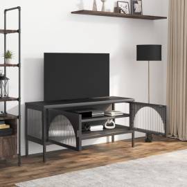 Dulap tv, negru, 105x35x50 cm, sticlă și oțel, 3 image