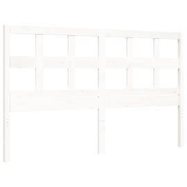 Cadru de pat cu tăblie, alb, lemn masiv, king size 5ft, 8 image