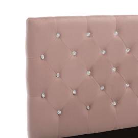 Cadru de pat, roz, 140 x 200 cm, material textil, 6 image