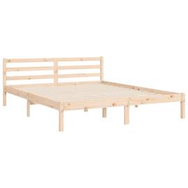 Cadru de pat cu tăblie, 160x200 cm, lemn masiv, 9 image