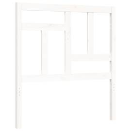 Cadru de pat cu tăblie 3ft, single, alb, lemn masiv, 8 image