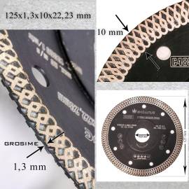 Disc diamantat turbo subtire, ceramica, taiere umeda si uscata, 125 mm/22.23 mm, richmann exclusive, 3 image