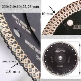 Disc diamantat turbo subtire, placi ceramice, taiere umeda si uscata, 230 mm/22.23 mm, richmann exclusive, 2 image