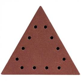 Abrazive/smirghel triunghiular pentru slefuitor perete, cu scai, gauri, p120, set 5 buc, 285 mm, dedra