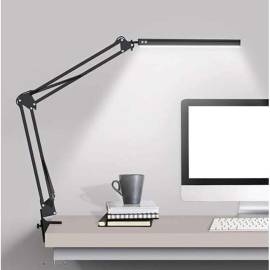 Lampa de birou 2 in 1, cu prindere masa, brat flexibil, 3 culori lumina, 10 niveluri, usb, negru, 3x37 cm, izoxis, 12 image