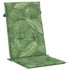 Perne de scaun spătar înalt, 4 buc., model frunze, textil, 4 image