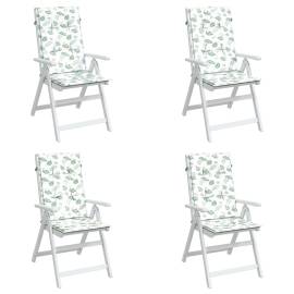 Perne de scaun spătar înalt, 4 buc., model frunze, textil, 3 image