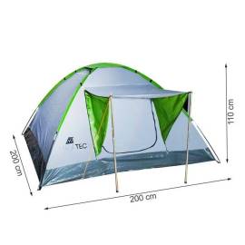 Cort camping, 2-4 persoane, cu copertina, husa cu maner, 200x200x110 cm, montana, malatec, 2 image