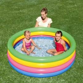 Piscina gonflabila pentru copii, rotunda, curcubeu, 157x46 cm, bestway rainbow, 4 image