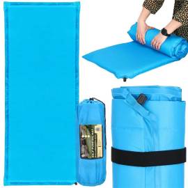 Saltea camping auto-gonflabila, poliester si spuma pu, albastru, 180x50 cm, springos, 15 image