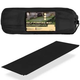 Saltea camping auto-gonflabila, poliester si spuma pu, negru, 180x50 cm, springos, 9 image