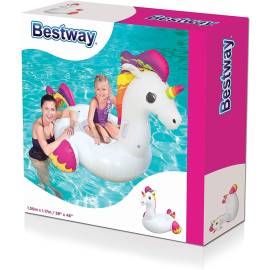 Saltea de apa gonflabila pentru copii, model unicorn, 150x117 cm, bestway maxi fantasy , 7 image