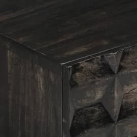 Noptieră, negru, 40x29x50 cm, lemn masiv de mango, 4 image