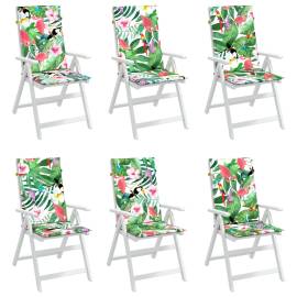 Perne de scaun spătar înalt, 6 buc., multicolor, textil, 3 image