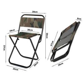 Scaun pliabil pentru camping, gradina, pescuit, verk group, model camuflaj, 39x29x59 cm, 11 image