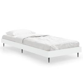 Cadru de pat, alb, 75x190 cm, lemn prelucrat, 2 image