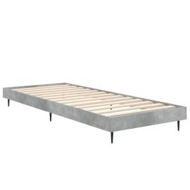 Cadru de pat, gri beton, 75x190 cm, lemn prelucrat, 5 image