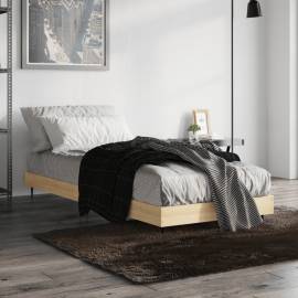 Cadru de pat, stejar sonoma, 75x190 cm, lemn prelucrat, 4 image