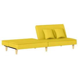 Canapea extensibilă, galben deschis, material textil, 7 image