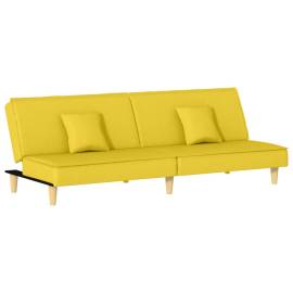 Canapea extensibilă, galben deschis, material textil, 2 image