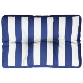 Pernă de paleți, dungi albastru/alb, 50x40x12 cm, textil, 2 image