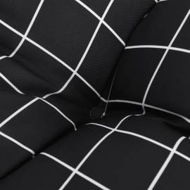 Pernă de paleți, negru, carouri, 50x50x12 cm, textil, 8 image
