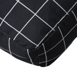 Pernă de paleți, negru, carouri, 60x40x12 cm, textil, 7 image