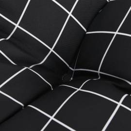 Pernă de paleți, negru, carouri, 60x40x12 cm, textil, 8 image
