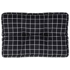 Pernă de paleți, negru, carouri, 60x40x12 cm, textil, 2 image