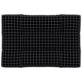 Pernă de paleți, negru carouri, 120x80x12 cm, textil, 2 image