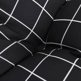 Pernă de paleți, negru carouri, 120x80x12 cm, textil, 7 image